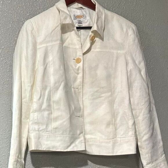 Talbots Jackets & Blazers - Talbots Women's White and Cream Jacket